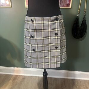 H&M Tan and Black Mini Wrap Skirt size 8